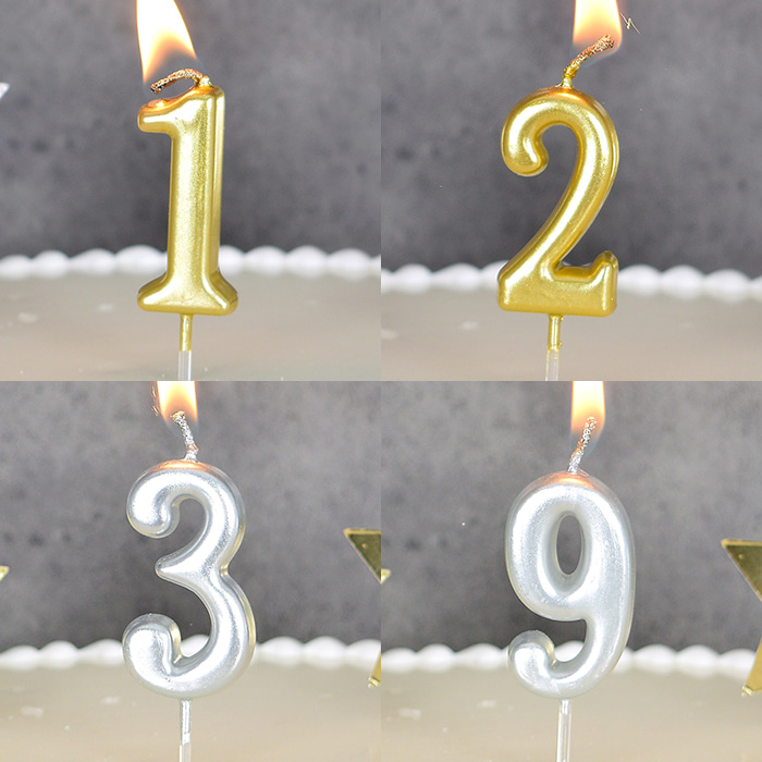 케이크 메탈 숫자초 생일초