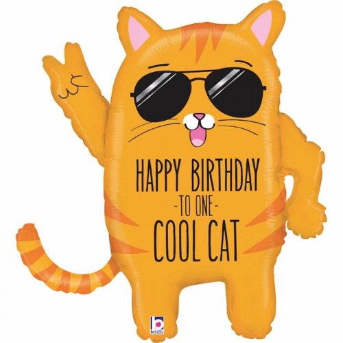 고양이 생일풍선 생일쿨캣 해피버스데이 84cm
